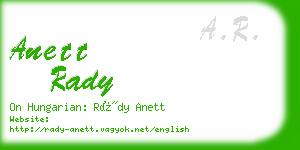 anett rady business card